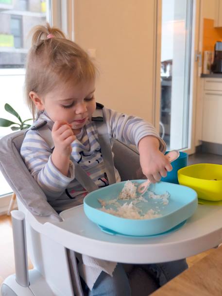 Set vaisselle 4 pièces silicone BEABA bleu+bleu+EUCALYPTUS+jaune+jungle+NIGHT BLUE+rose 4 - vertbaudet enfant 