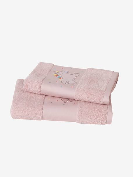 Serviette de bain Licorne rose clair 1 - vertbaudet enfant 