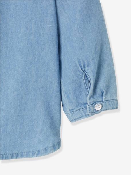 Chemise en jean délavé bébé fille personnalisable denim bleached 6 - vertbaudet enfant 