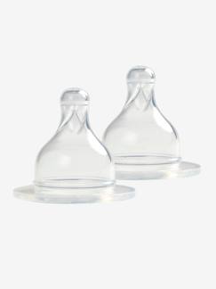 -Lot de 2 tétines liquide épais pour biberons verre col large BÉABA