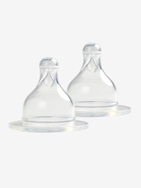 Lot de 2 tétines liquide épais pour biberons verre col large BÉABA TRANSPARENT 1 - vertbaudet enfant 