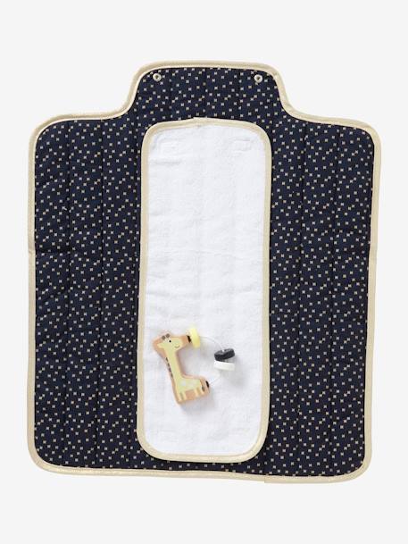 Tapis à langer de voyage gris chiné+marine imprimé+rose 7 - vertbaudet enfant 