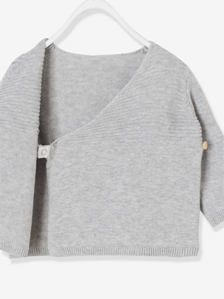 Brassière bébé naissance en tricot de coton bio bleu jean+gris chiné+rose poudré 6 - vertbaudet enfant 