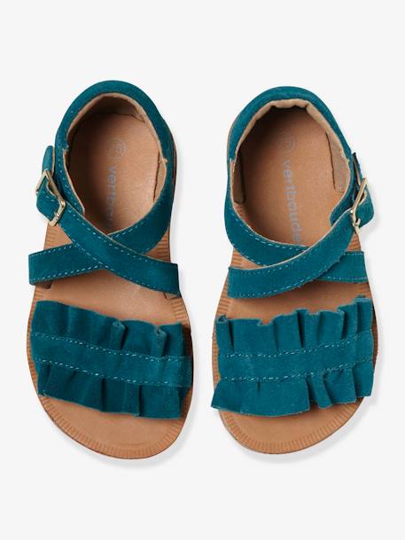 Sandales en cuir fille collection maternelle émeraude 4 - vertbaudet enfant 