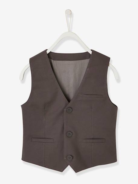 Veste sans manches de cérémonie garçon coton/lin ANTHRACITE 3 - vertbaudet enfant 