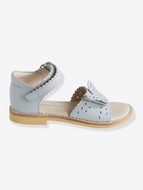 Sandales en cuir fille collection maternelle bleu clair 3 - vertbaudet enfant 