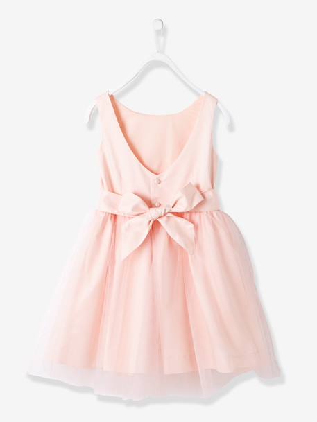 Robe de cérémonie fille en satin et tulle blanc+bleu ciel+Rose poudré 14 - vertbaudet enfant 