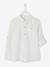 Chemise col Mao en coton/lin garçon manches retroussables blanc+bleu ciel+Bleu moyen+vert 5 - vertbaudet enfant 