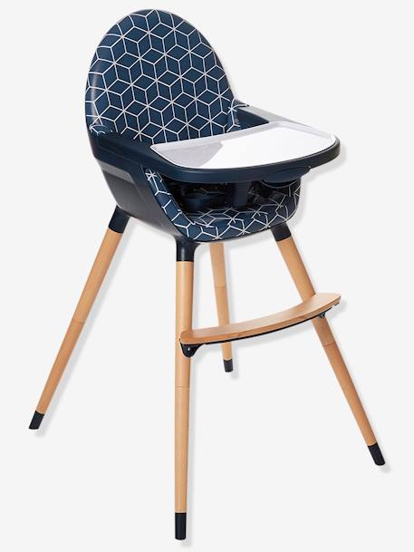 Chaise haute évolutive 2 hauteurs TopSeat bleu imprimé 1 - vertbaudet enfant 