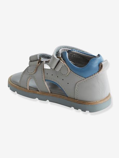 Sandales scratchées bébé garçon en cuir GRIS 3 - vertbaudet enfant 