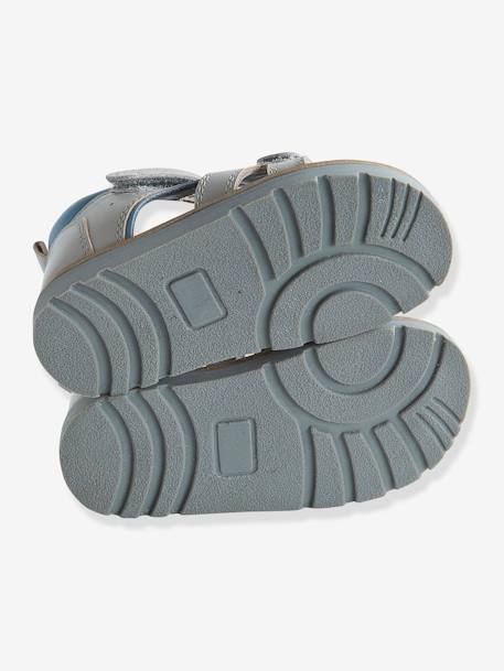 Sandales scratchées bébé garçon en cuir GRIS 5 - vertbaudet enfant 