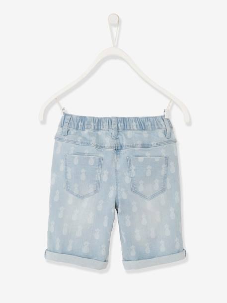 Bermuda en jean fille motifs ananas DENIM BLEACHED 2 - vertbaudet enfant 