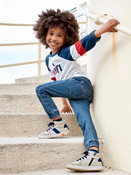 Pantalon garçon en molleton effet denim détails graffitis  - vertbaudet enfant