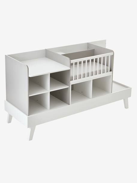 Lit combiné 4 en 1 évolutif avec rangements et table à langer COMBINID BLANC / BOIS+blanc/gris 8 - vertbaudet enfant 