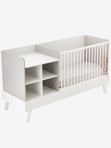 Lit combiné 4 en 1 évolutif avec rangements et table à langer COMBINID BLANC / BOIS+blanc/gris 7 - vertbaudet enfant 