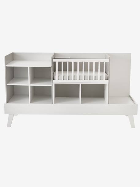 Lit combiné 4 en 1 évolutif avec rangements et table à langer COMBINID BLANC / BOIS+blanc/gris 11 - vertbaudet enfant 