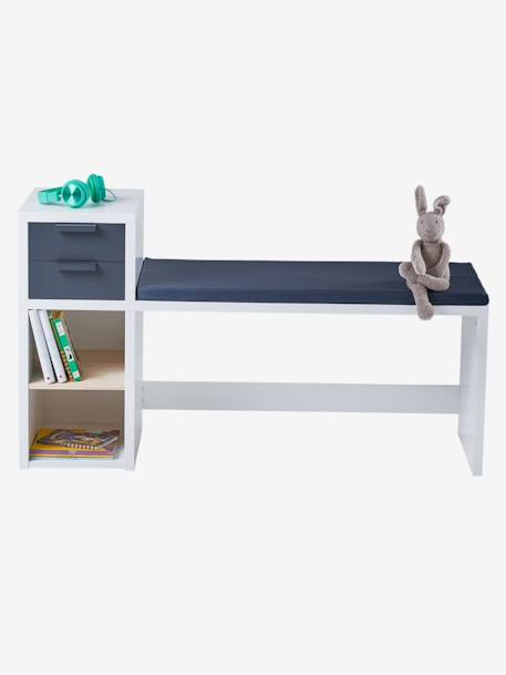 Banc de lecture + rangement LIGNE REGLISSE Blanc/gris foncé 4 - vertbaudet enfant 