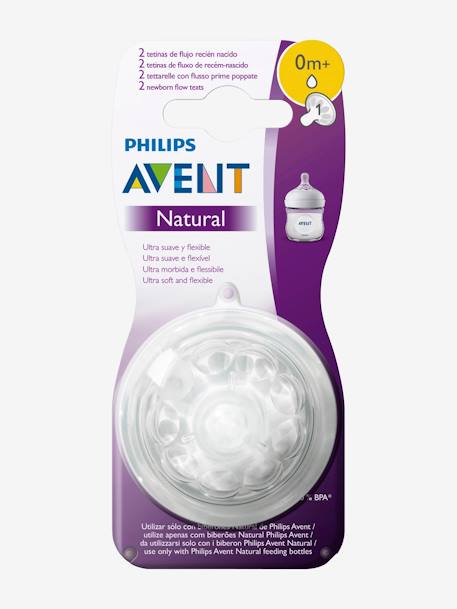 Lot de 2 tétines Philips AVENT Natural, 5 débits transparent 5 - vertbaudet enfant 