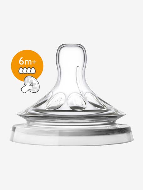 Lot de 2 tétines Philips AVENT Natural, 5 débits transparent - Philips Avent