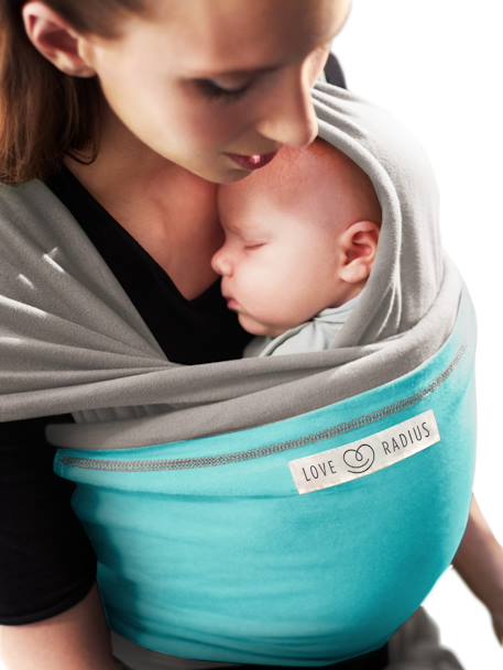 Echarpe de portage L'originale LOVE RADIUS by JE PORTE MON BEBE gris clair/turquoise 2 - vertbaudet enfant 