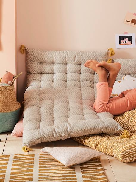 Matelas de sol avec pompons gris clair imprimé 2 - vertbaudet enfant 