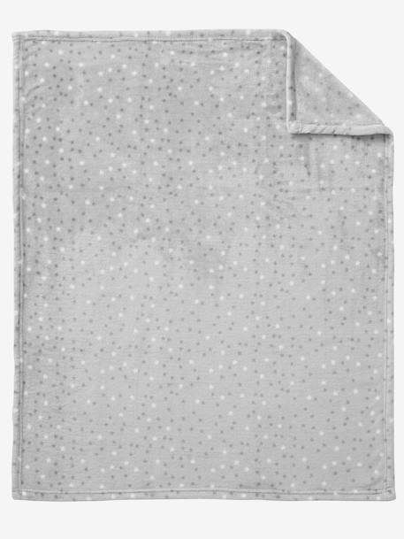 Couverture essentiels en microfibre imprimée étoiles gris clair+marine / étoiles 3 - vertbaudet enfant 