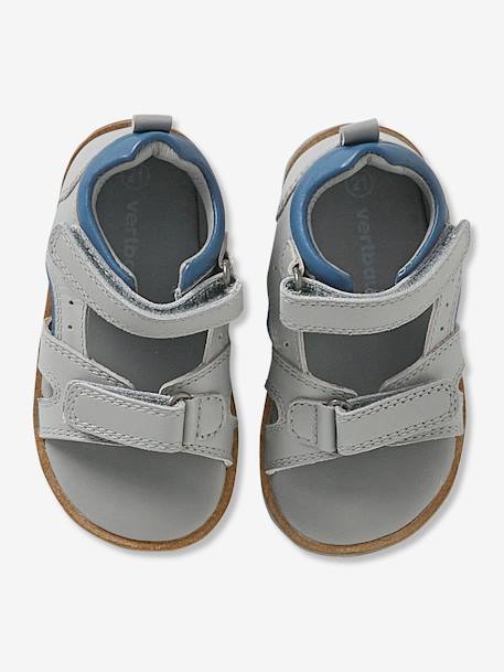 Sandales scratchées bébé garçon en cuir GRIS 4 - vertbaudet enfant 