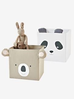 Lot de 2 bacs de rangement animaux Panda Koala  - vertbaudet enfant