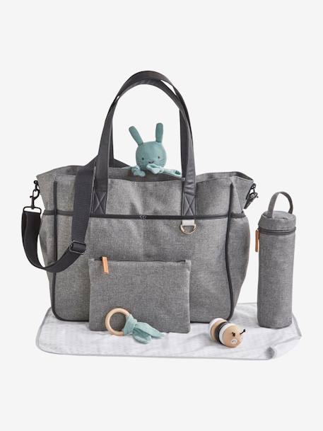 Sac à langer City vertbaudet gris chiné 2 - vertbaudet enfant 