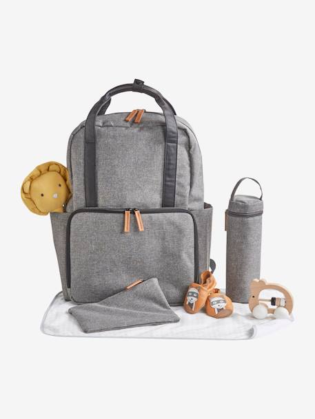 Sac à dos à langer vertbaudet denim bleached+gris chiné 6 - vertbaudet enfant 