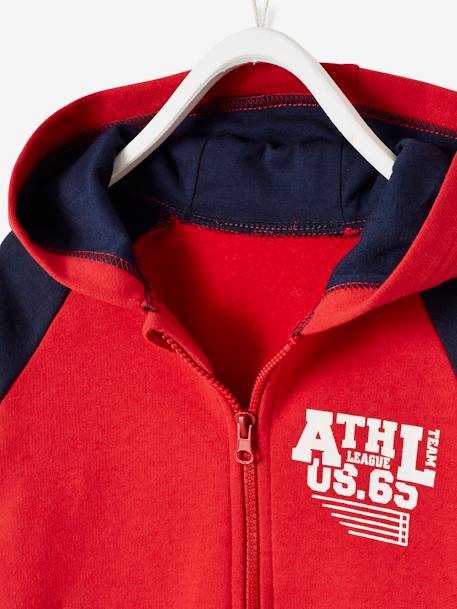 Sweat zippé à capuche garçon rouge brique 3 - vertbaudet enfant 