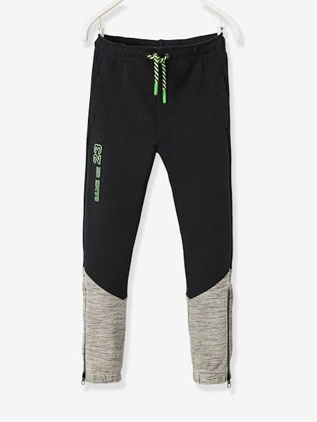 Pantalon de sport garçon en matière technique détails fluo Noir 7 - vertbaudet enfant 