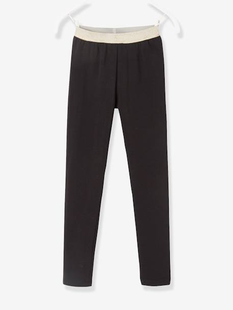 Legging Basics fille ceinture irisée gris clair chiné+marine grisé+mauve+noir+rose foncé 18 - vertbaudet enfant 