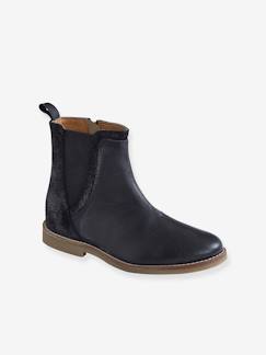 Chaussures-Chaussures fille 23-38-Boots en cuir bi-matière fille