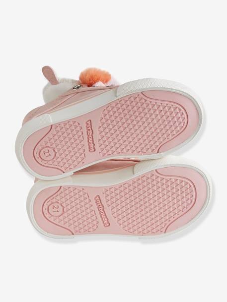 Baskets montantes bébé fille 3 pompons rose clair 6 - vertbaudet enfant 