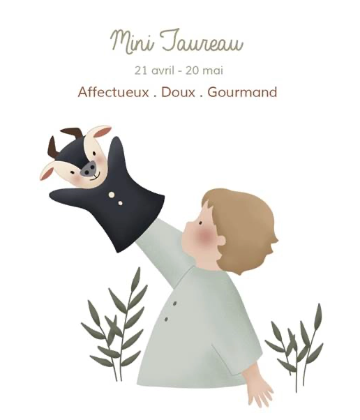 Mini Taureau. 21 avril - 20 mai. Affectueux, Doux, Gourmand